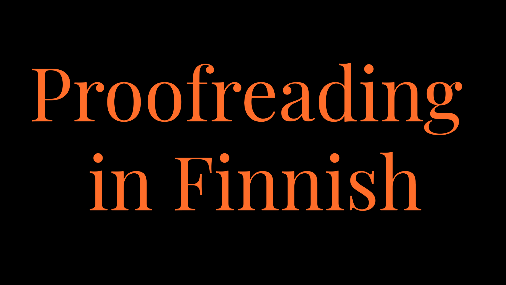 Proofreading in Finnish